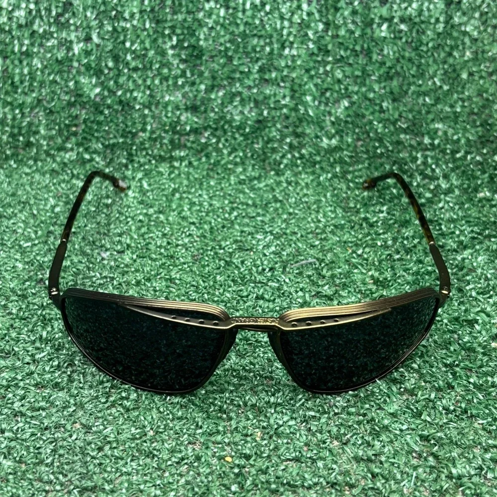 Foster Grant Sport Grip Metal Steampunk Cyberpunk Grunge Sunglasses Gold Mens